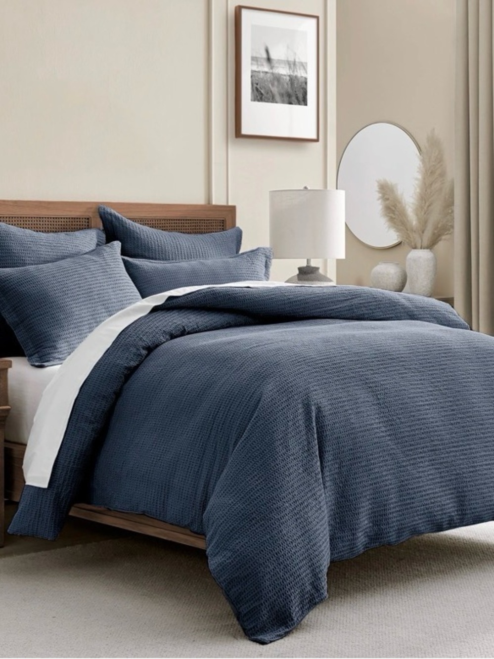 Levtex Home Blue Waffle Duvet Cover Set 3 piece